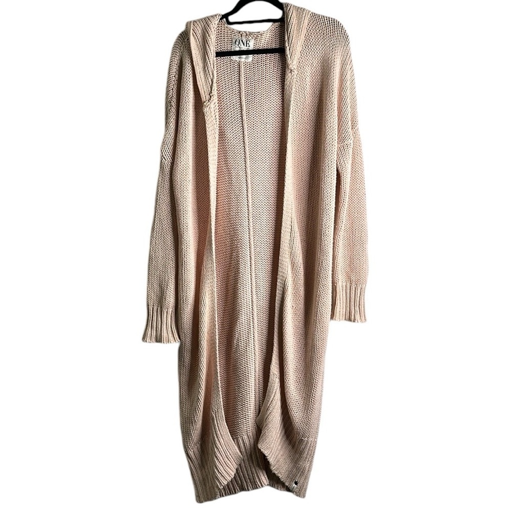 One teaspoon blush pink duster sweater cardigan size xsmall hooded pocket